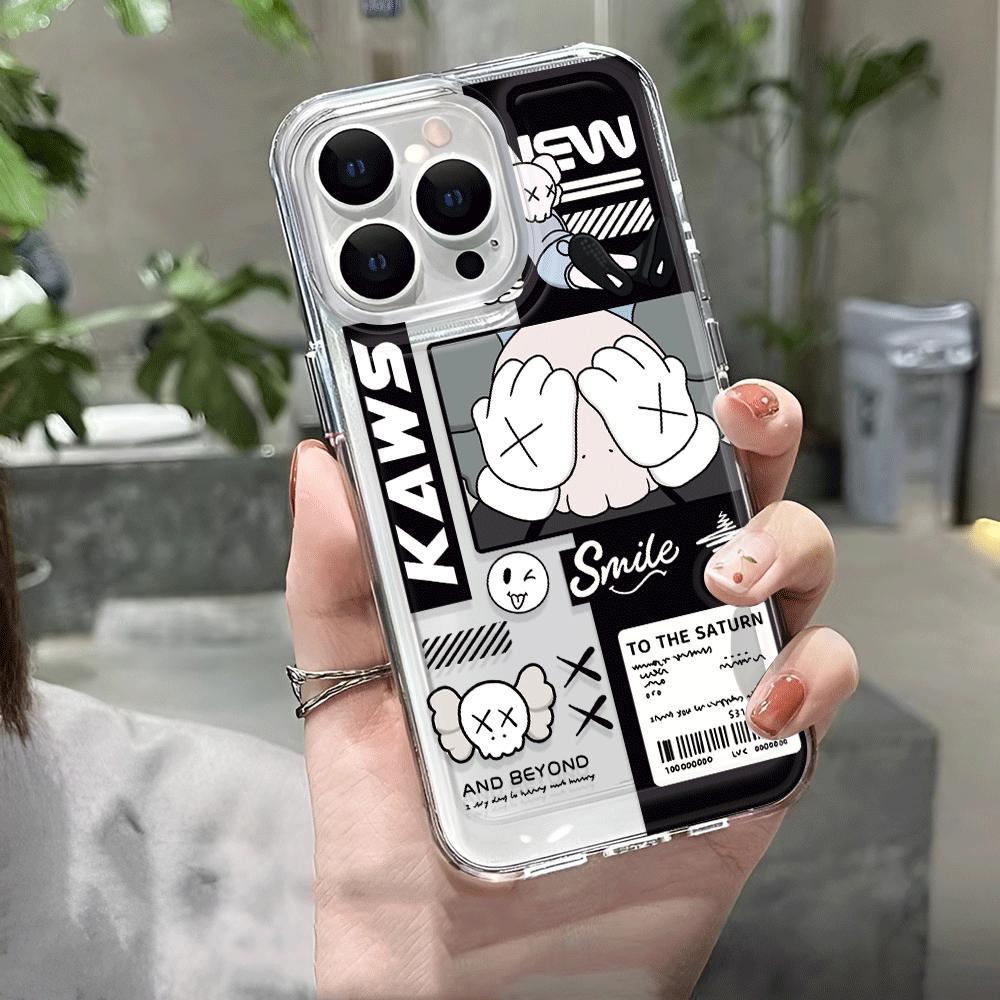 Ốp Điện Thoại Tpu Trong Suốt In Hình Gấu KAWS Thời Trang Cho iphone 14promax 13 12 11 7Plus 7 8 X XR XSMax