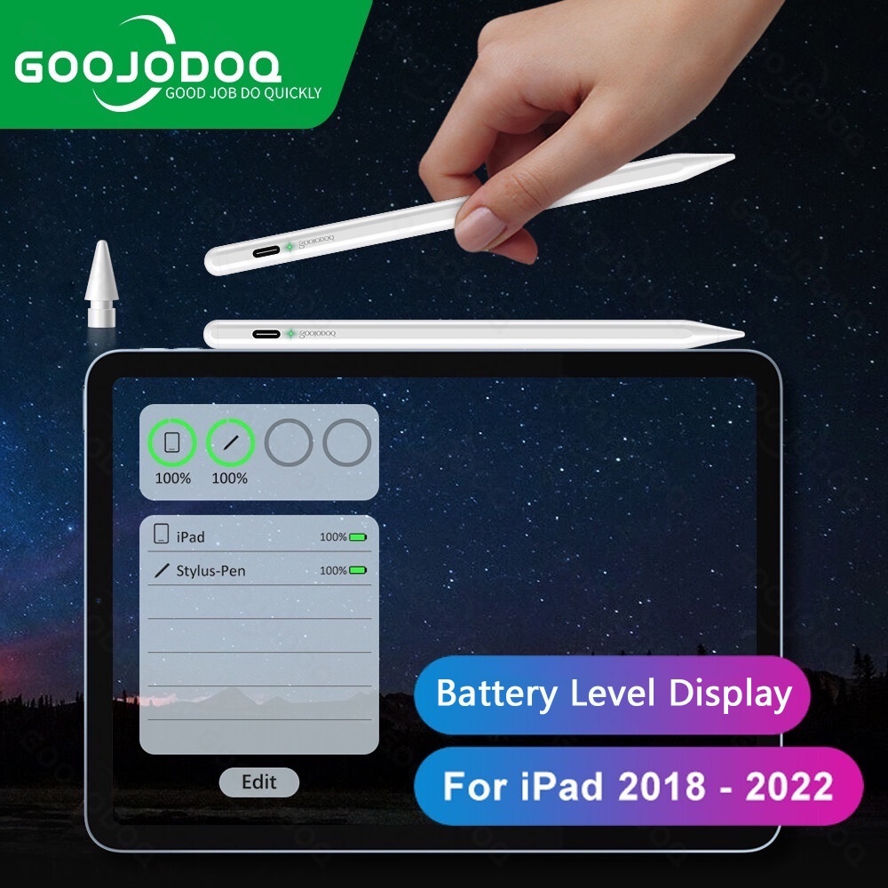 GOOJODOQ Bút Cảm Ứng Cho iPad Bút Chì 9th Gen 8th 7th 6th Air 4 5 Pro 11 12.9 2019 2020 2021 Mini 6 bút vẽ cảm ứng