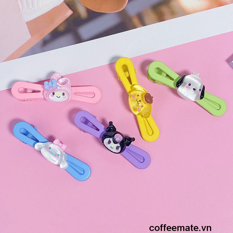 【coffeemate】⚡Sanrio Kẹp Tóc Mái Ngang Hình Cinnamoroll Dog Kuromi Hoạt Hình Dễ Thương Cho Nữ Sinh
