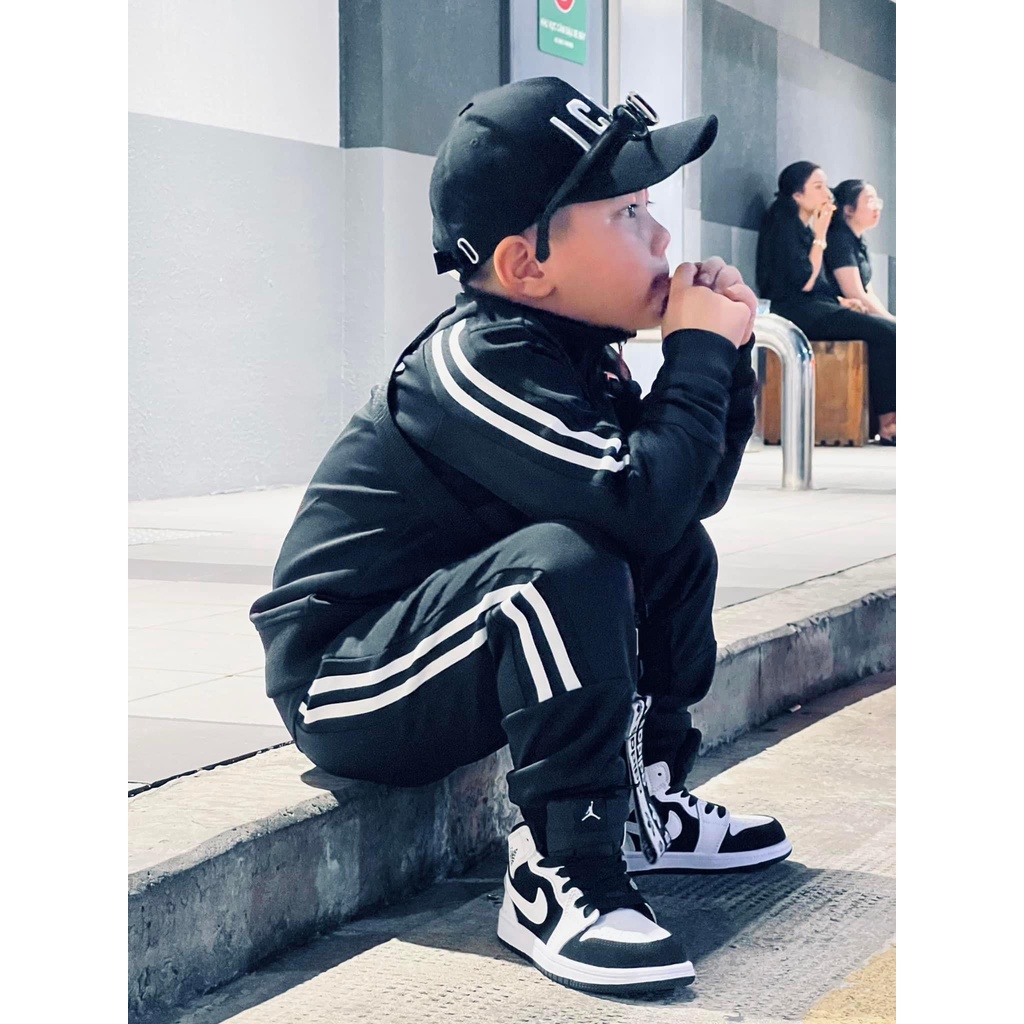 Bộ thể thao ADIDAS màu đen sành điệu cho bé trai và bé gái  SHOP BÉ TÔM KIDS