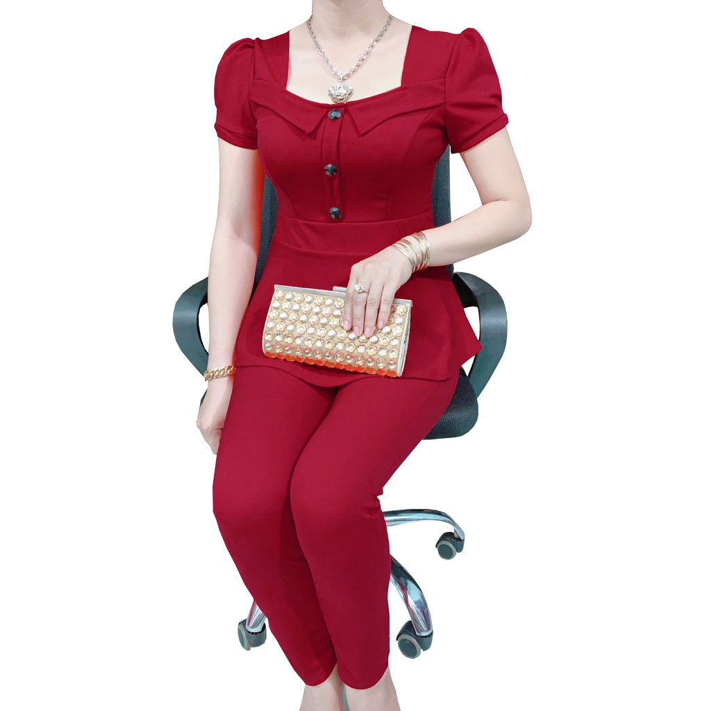 Đồ Bộ Nữ Mùa Hè, Quần Áo Cả Bộ Trung Niên Cho Mẹ Mặc Nhà, Set Bộ Vải Thun Cát Hàn Cho Mẹ CN02 - KTQN TSHIRT AND UNIFO