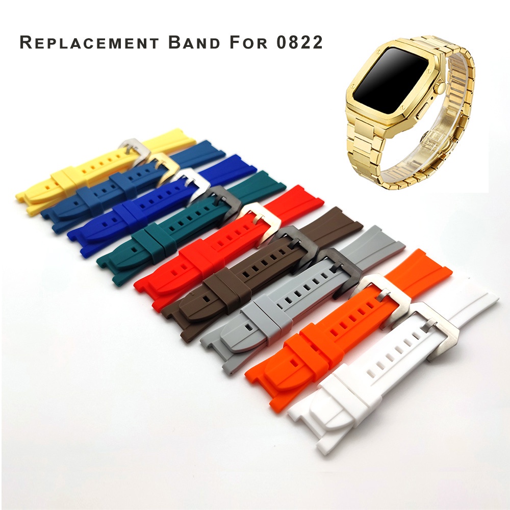 Dây Đeo Bằng silicone / Thép Không Gỉ Cho Đồng Hồ Thông Minh IWatch Mod Kit Series 7 6 SE 5 4 44mm 45mm 40mm 41mm