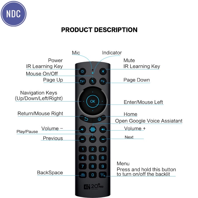 Chuột Bay G20s, G20s Pro BT Bluetooth Giọng Nói 1 Chạm 2 Nút Học Lệnh