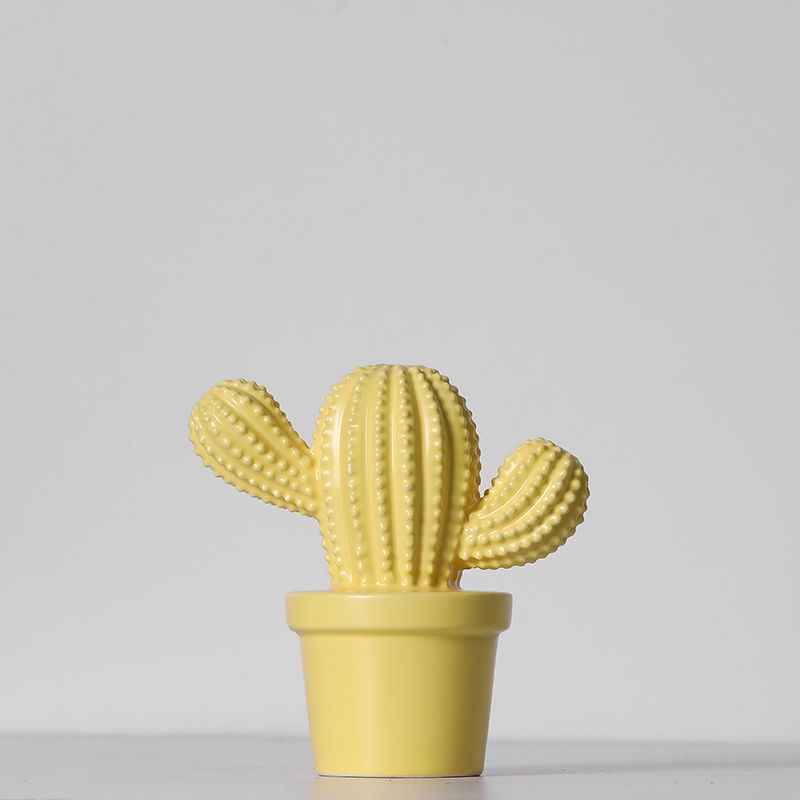 Nordic Simple Ceramic Cactus Ornaments Simulation Plant Light Luxury Living Room and Sample Room Chi