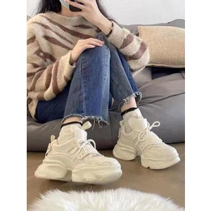 Giày thể thao sneaker nữ độn đế 4 phân mũi tròn hàng sẵn hàng quảng châu
