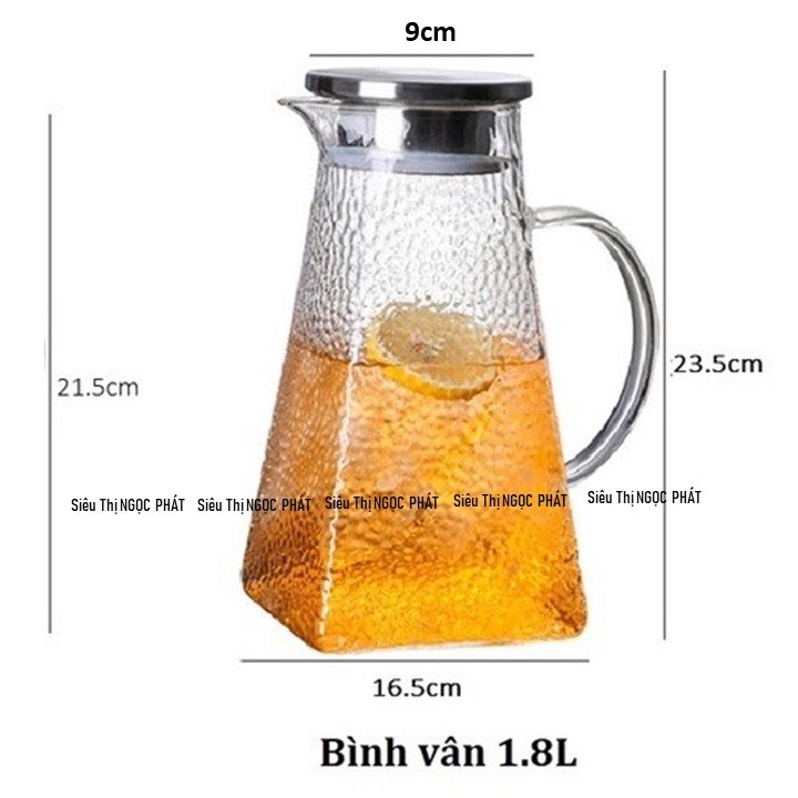 Bình đựng nước thuỷ tinh chịu nhiệt_MÀU TRẮNG TRONG