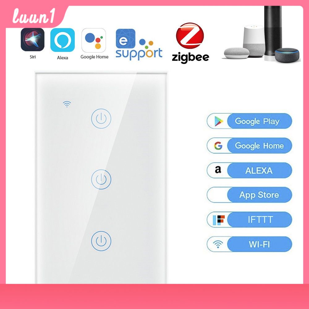 Còn Hàng Công Tắc Cảm Ứng Thông Minh Gang Ewelink Zigbee 1/2/3/4 Nút Treo Tường Nhà Ac100-250v Cho Alexa Và Trợ Lý Google Home Thanh Toán Khi Nhận Hàng Tiêu Chuẩn Hoa Kỳ