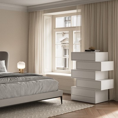 NEVA, Tủ lưu trữ đồ dùng 5 tầng DRA_260, 85x48x110cm, tủ gỗ Scandi Home