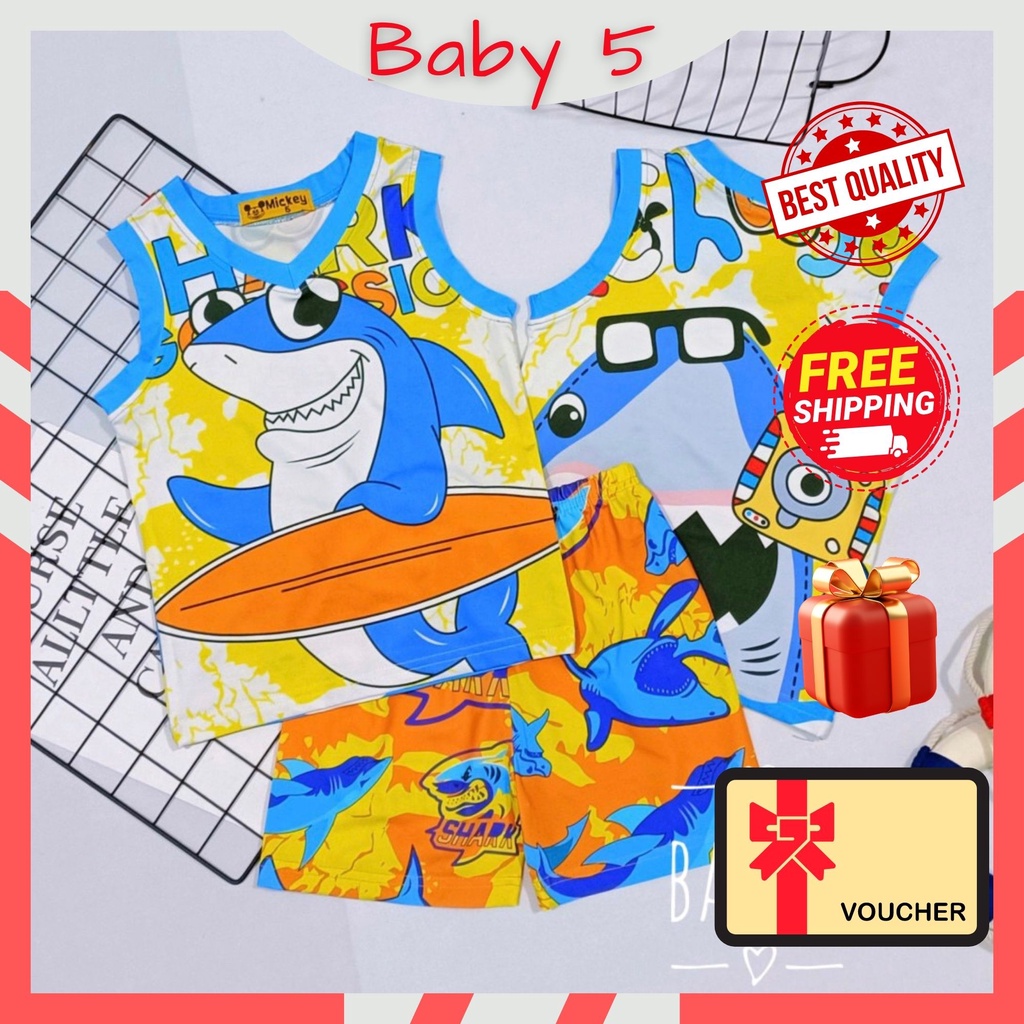(9-23kg) Bộ Ba Lỗ Bé Trai Vải Thun Lạnh in 3D 4 Chiều Mềm Mịn Thoáng Mát Quần Áo Bé Trai Bộ Bé Trai