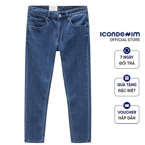 Quần Jeans Nam Trơn ICONDENIM Slim Fit Blue Wash QJID0096
