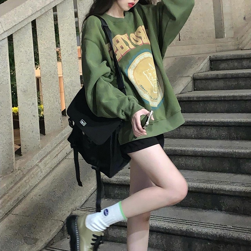 NRVP Áo Hoodie Thể Thao Tay Dài Có In Chữ Thời Trang Phong Cách Cho Nữ