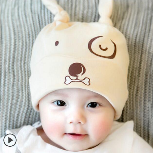 Babyfair. Nón giữ ấm cho bé trùm tai bằng bông mùa xuân Mũ len thu 3‑6 tháng trai gái