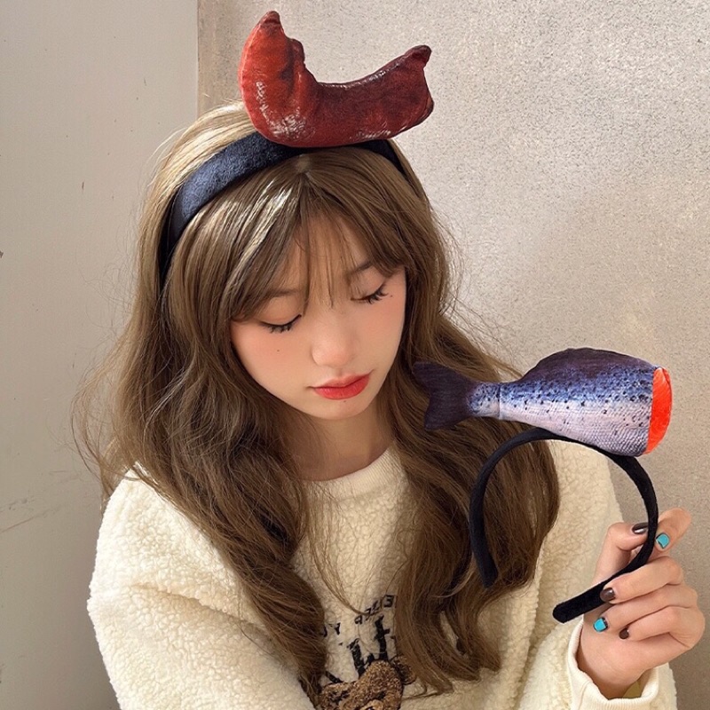 Bờm Cài Tóc Băng Đô Cute Ngộ Nghĩnh Vui Nhộn Hài Hước Hình Chân Giò, Cá Hồi