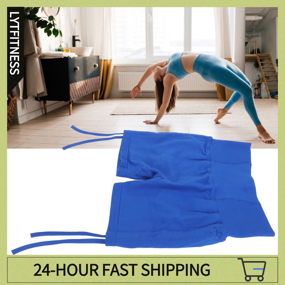 LYTFitness Phụ Nữ Tập Luyện Cao Cấp Nâng Hông Thấm Hút Mồ Hôi Ôm Vừa Co Giãn Quần Short Yoga Với Bên Dây Rút Màu Xanh