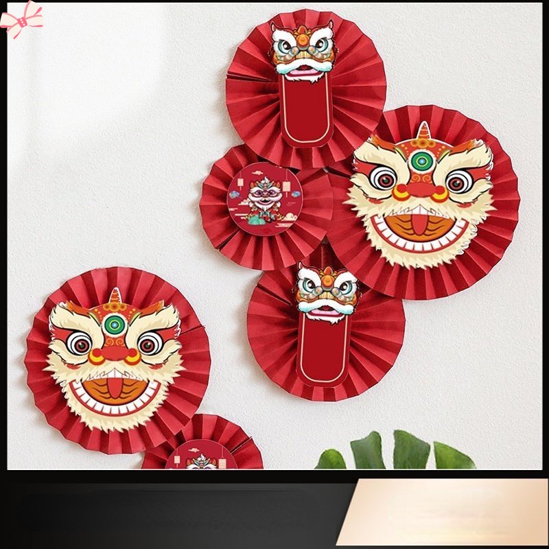 Bộ Quạt Gắn Tường Trang Trí Năm Mới 2023 Lions ruiyan