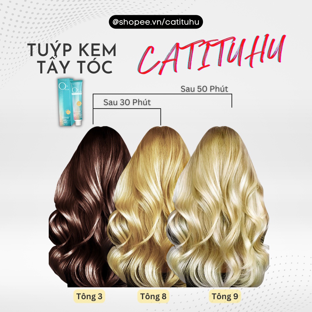 Tẩy tóc Nâng tông không mùi không xót tẩy 1 lần lên tông 9