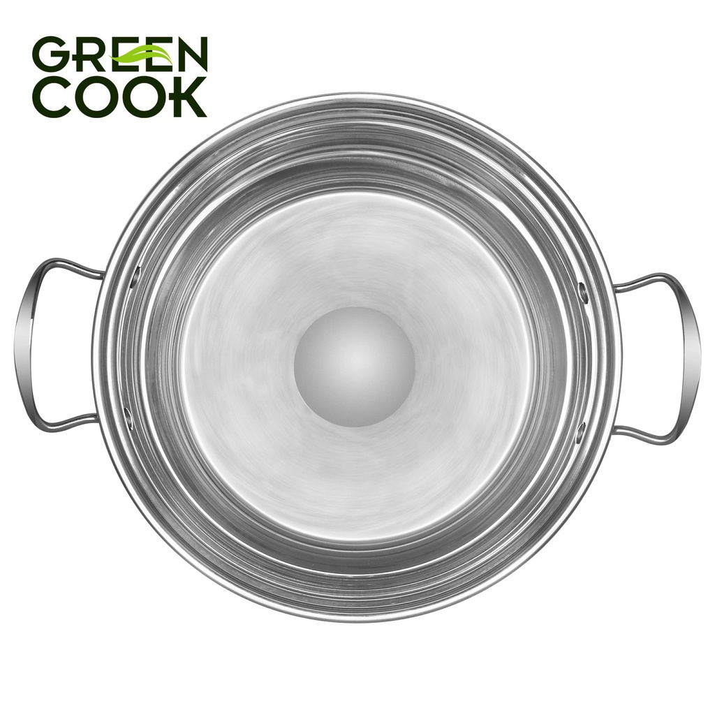 Bộ nồi xửng hấp inox đa năng 26 cm Green Cook GCST01-26IH dung tích 5L sử dụng được trên tất cả các loại bếp