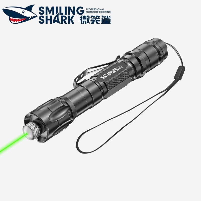 Smilingshark JG0715 Đèn laser Con trỏ Laser màu xanh lá cây Di động 2000m Bút Laser có thể sạc lại USB Cat Play Đèn laser dạy Bút