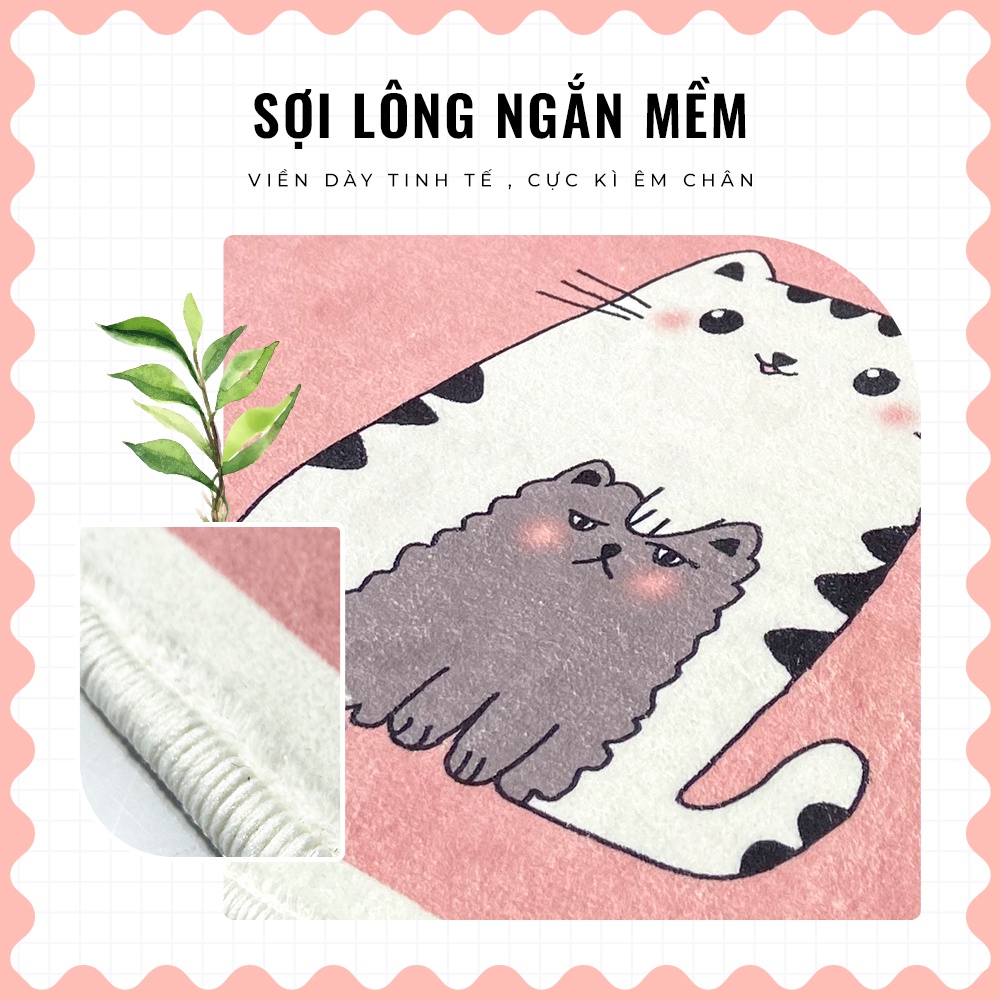 Thảm chùi chân, thảm lau chân hình thú siêu Cute mềm mại, trang trí phòng khách phòng ngủ