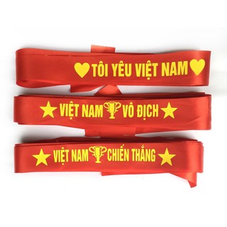 Băng rôn cổ vũ Việt Nam vô địch- Banner thể thao- Dải băng đầu cổ vũ bóng đá vải phi bóng