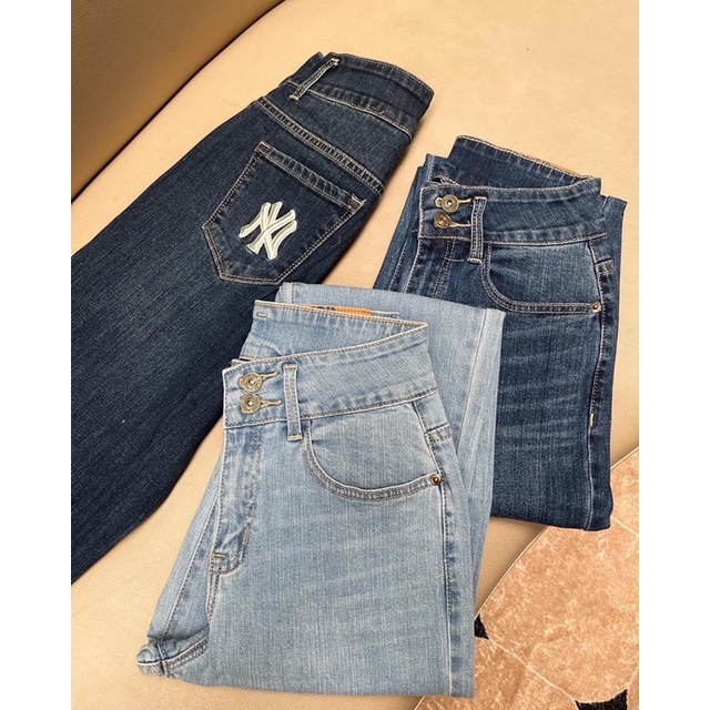 Quần baggy 2 nút MLB thêu logo