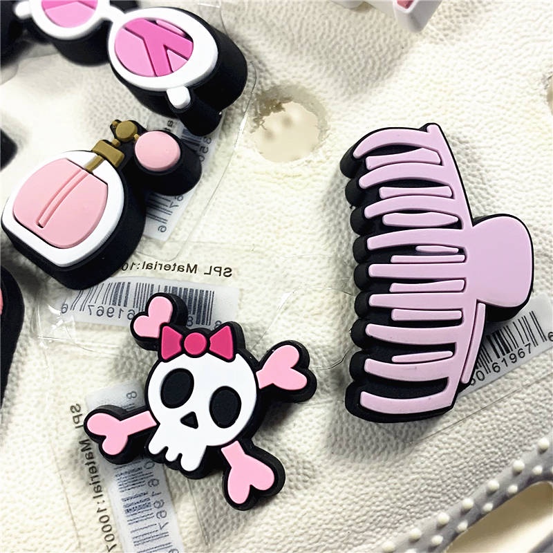 Kẹp Tóc / Lọ Hoa / Điện Thoại / Kính Mát Hình Đầu Lâu Màu Hồng Crocs Bằng PVC FZL94