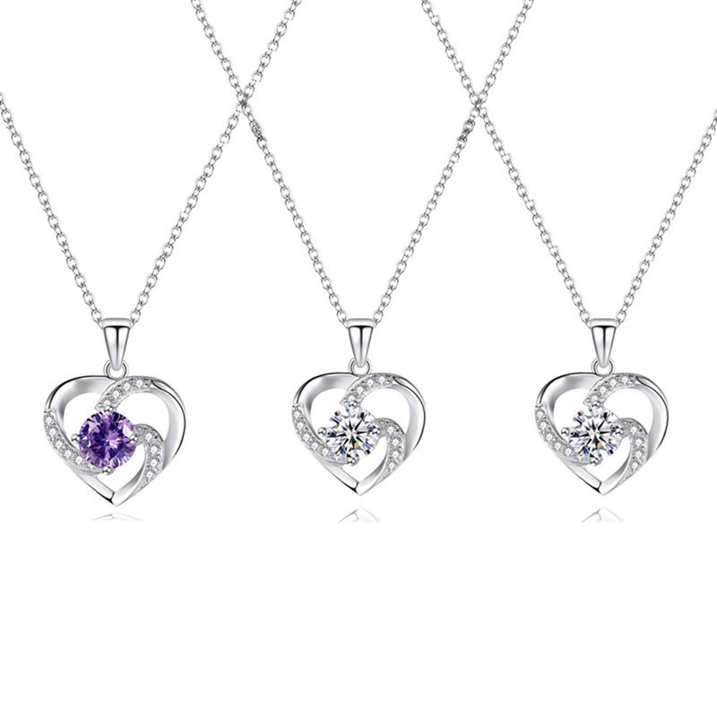 Vòng cổ Mặt Trái Tim Đính Đá Zircon Thời Trang Dành Cho Nữ