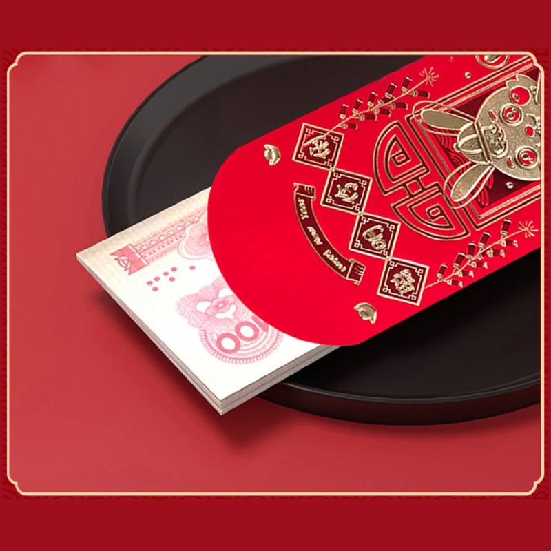 Wer Set 6 Bao Lì Xì Màu Đỏ Phong Cách Trung Hoa Dùng Đựng Tiền May Mắn