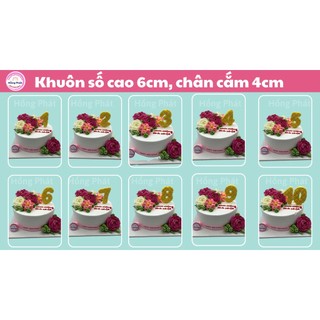 Khuôn silicon bộ 10 khuôn số - kích thước 6cm - Silicon Hồng Phát