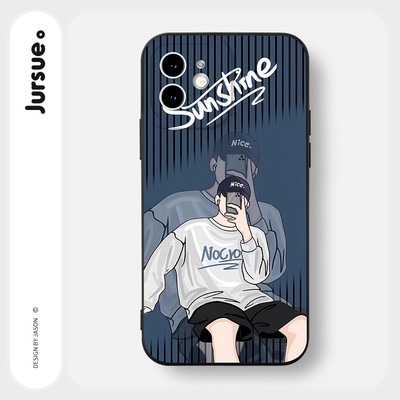 Ốp lưng JURSUE dẻo chống bẩn hình độc lạ ngầu nam đen Cho iPhone 17 16 15 14 13 12 11 Pro Max SE 2020 X XR XS ip 8 7 Plus Y2854