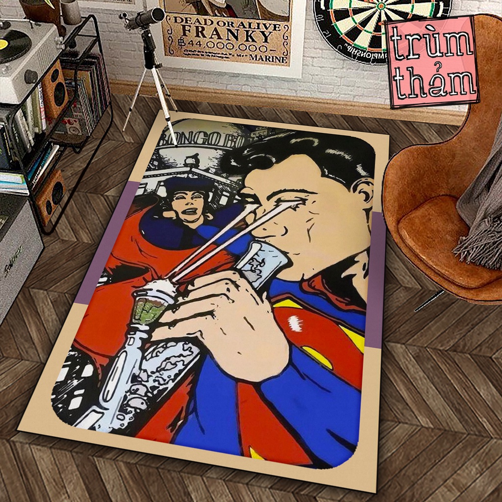 Thảm Trang Trí Supper Man Dc Comics Hút Thuốc 7 Decor Góc Học Tập Làm Việc Phòng Ngủ Phòng Khách Văn Phòng