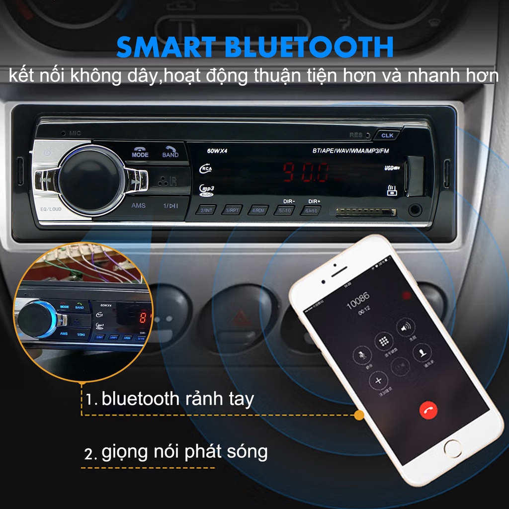 Máy nghe nhạc mp3, Đầu Nghe Nhạc Ô Tô 12V，JSD-520,Đầu phát âm thanh nổi trên xe hơi Bluetooth Radio MP3 / USB / SD/ AUX-IN /FM
