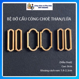 Bệ đỡ cầu cóng lồng choè than/lửa bằng Tre - Mẫu Oval cao 8cm đến 12cm - phụ kiện lồng chim DUY KHANG