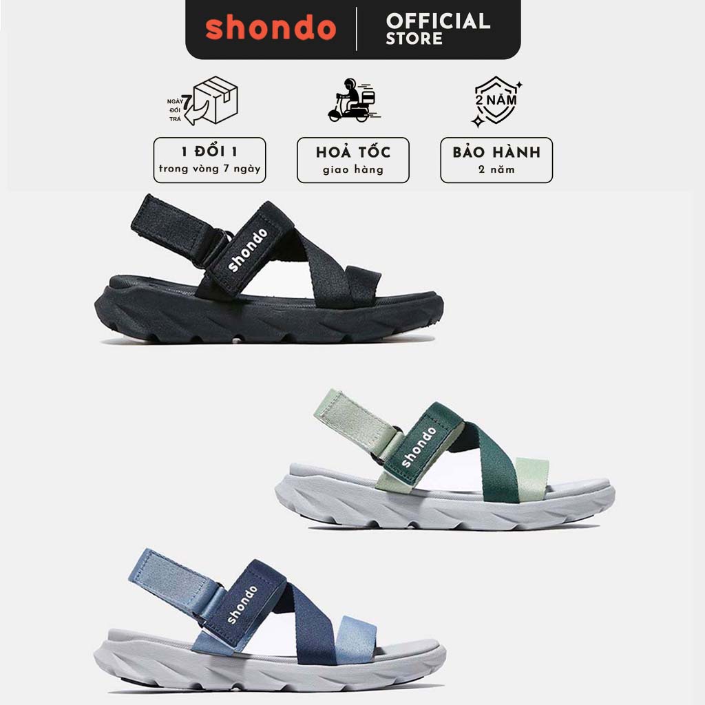 Giày Sandal Nam Nữ Unisex Shondo F6 Sport - xăng-đan dép học sinh đế cao 3 phân chính hãng