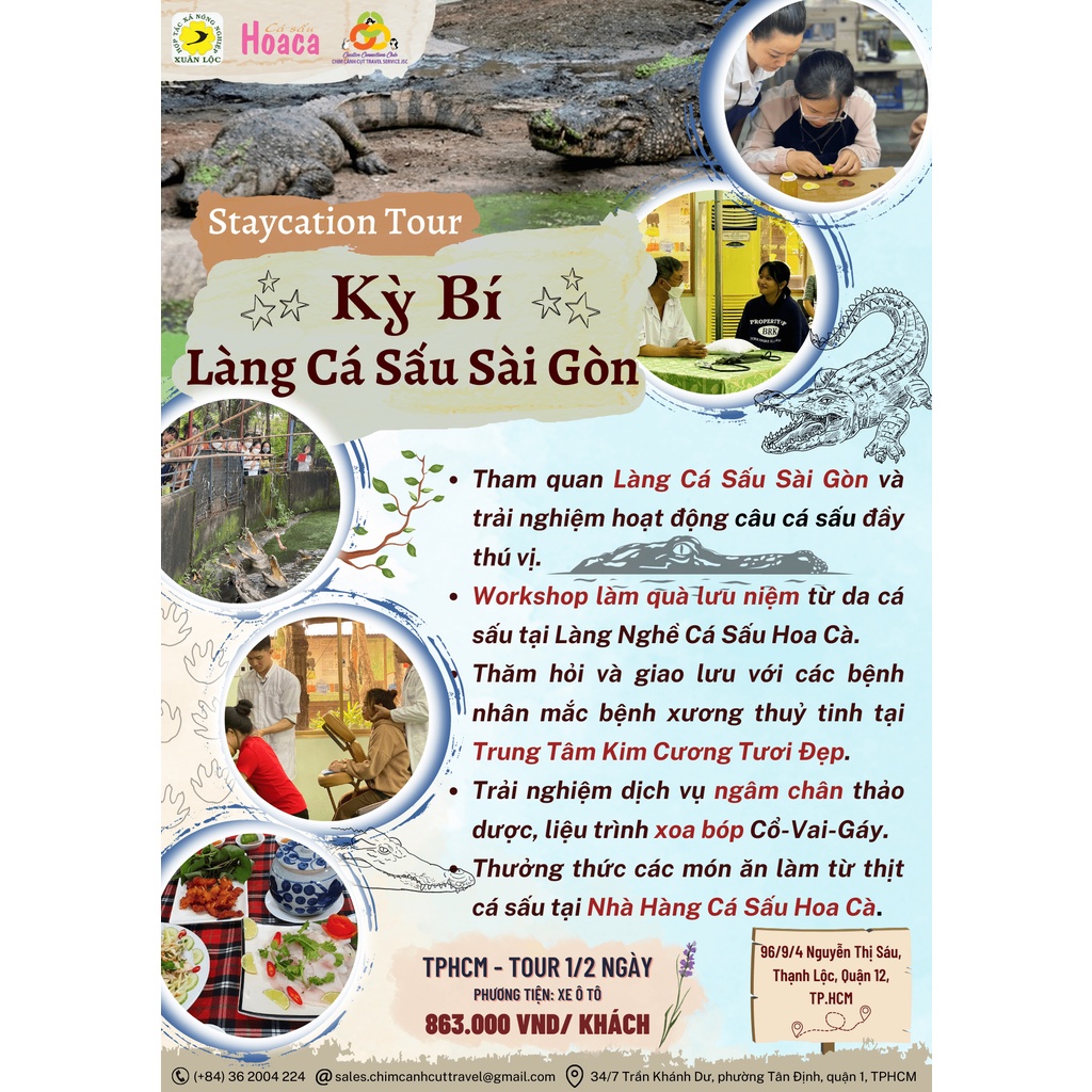 chương trình du lịch "Kỳ Bí Làng Cá Sấu Sài Gòn" - Chim Cánh Cụt Travel JSC