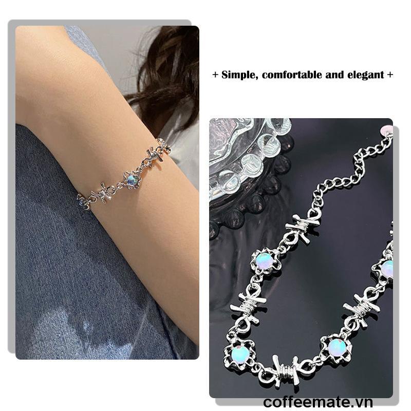 【coffeemate】⚡ Dây Chuyền Mặt Đá Mặt Trăng Thời Trang Harajuku Cá Tính Sang Trọng