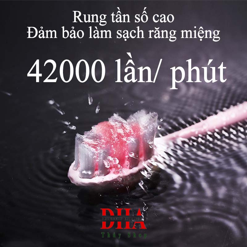 Bàn Chải Điện Tự Động 5 in 1 Cao Cấp JIALAIYA X100 Tẩy Trắng Răng Máy Đánh Răng Lông Mềm Cho Bé Tặng 5 Đầu Bàn Chải Điện