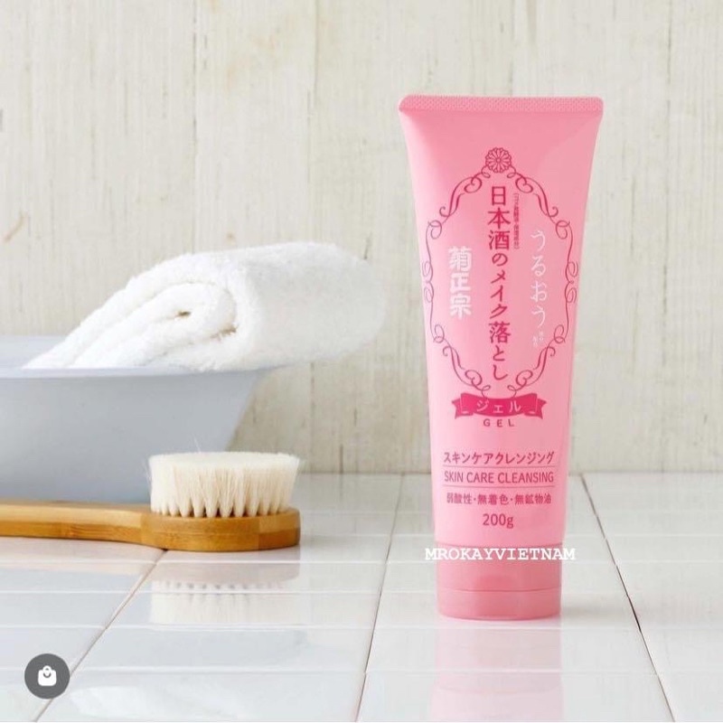 Gel tẩy trang nước gạo sake Kikumasa nhập khẩu Nhật, cleansing gel làm mềm mịn da tảy trang sạch bong lớp trang điểm