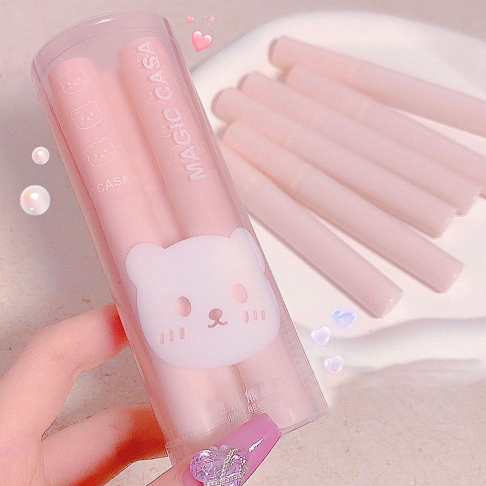 Set 6 Son Bóng Dạng Lỏng Dưỡng Ẩm Lâu Trôi Chống Thấm Nước Dễ Thương Dành Cho Nữ