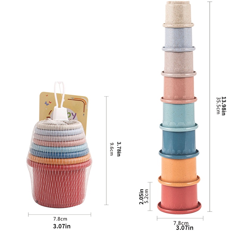 Đồ Chơi Tháp Cốc Xếp Chồng Nhiều Màu Sắc Giáo Dục Sớm Cho Bé