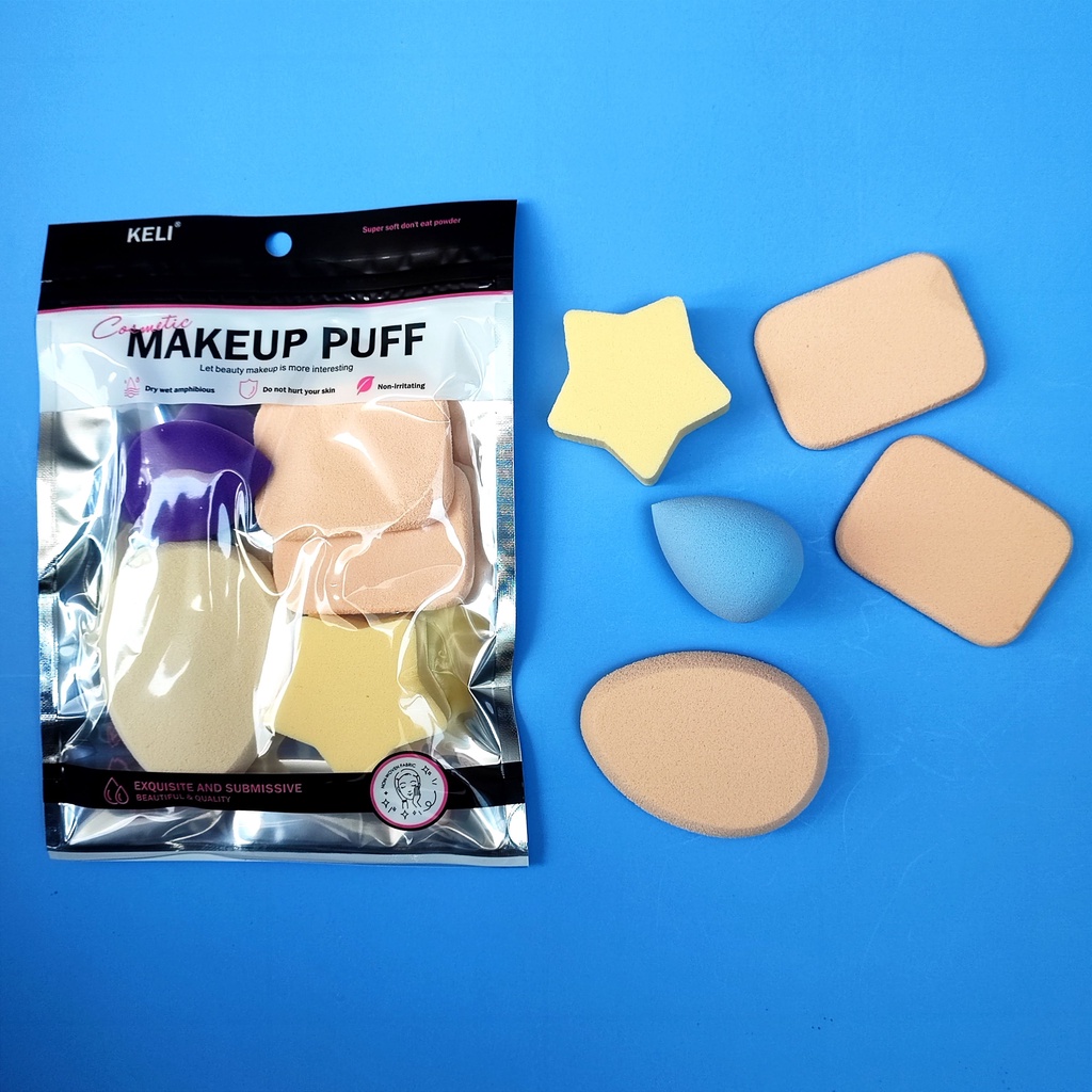 Set bông mút trang điểm đánh phấn KELI Make Up Buff
