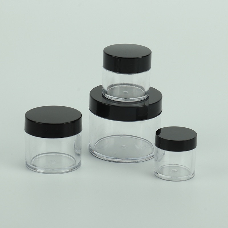 Hũ nhựa thân cao có miếng lót Hủ Chiết Mỹ phẩm, đựng bột nail Triết Kem nắp đen 10g 20g 30g 50g