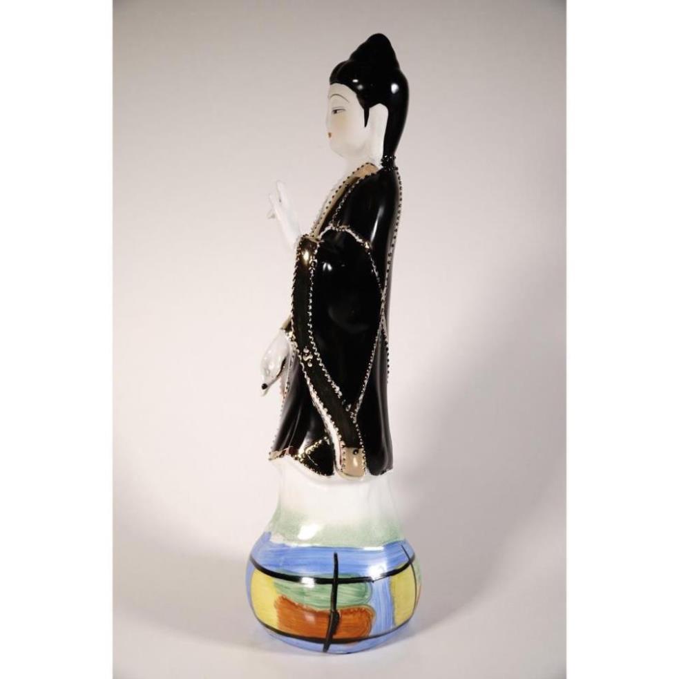 Tôn tượng mẹ diêu trì cao 40 cm - Tượng Địa Mẫu Nương Nương gốm sứ đứng vẽ màu đẹp xuất sắc