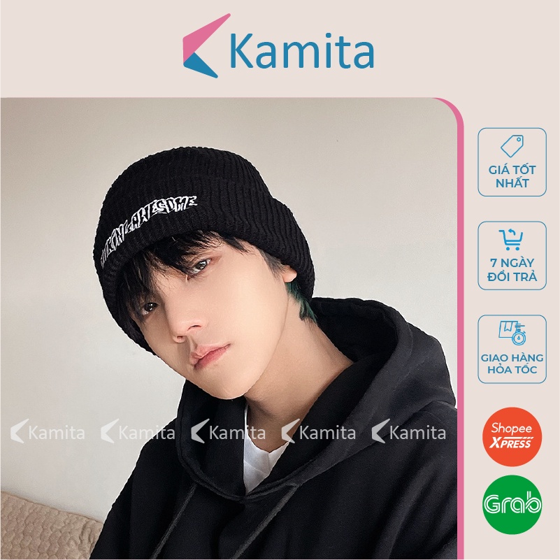 Mũ Len Beanie Thêu Chữ Fucking Awesome KAMITA Phong Cách Hiphop, Nón Len Đẹp Unisex Nam Nữ Giá Rẻ Mùa Đông Hàn Quốc ML29