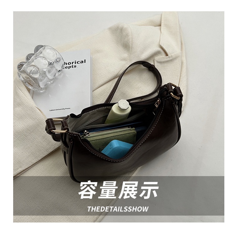 Túi Đeo JASMIN NOIR Chéo Da PU Hình Bán Nguyệt Đơn Giản Cho Nữ