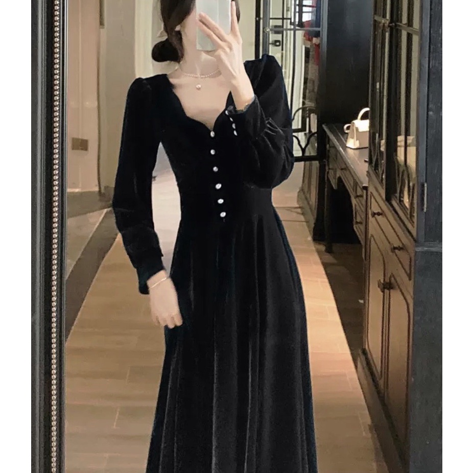 Váy nhung sang chảnh 3 màu 2275