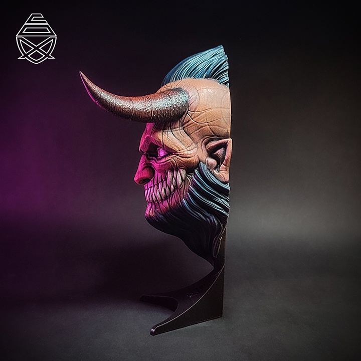 Mô hình in 3D Mặt Nạ Quỷ KRAMPUS Treo Tường Trang Trí Tường