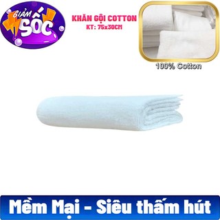 Khăn gội Cotton, Mềm Mại và Siêu Thấm Hút dài 75cm*30cm màu trắng