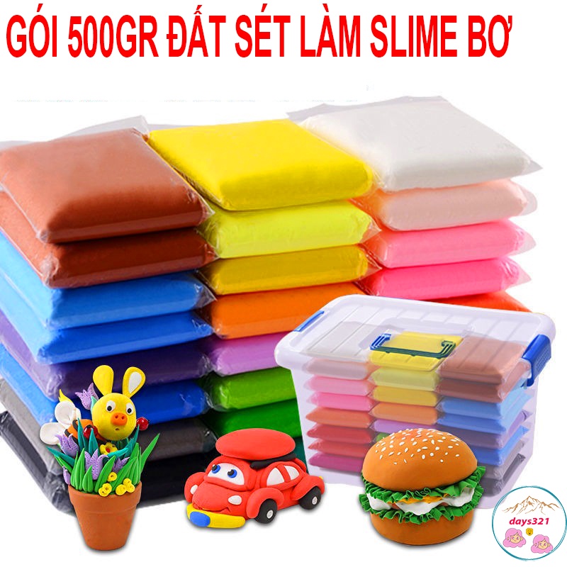 Đất sét tự khô siêu nhẹ 500gr/đất nặn trang trí/handmade/DIY/decor/tiểu cảnh nguyên liệu chính làm SLIME BƠ MÂY