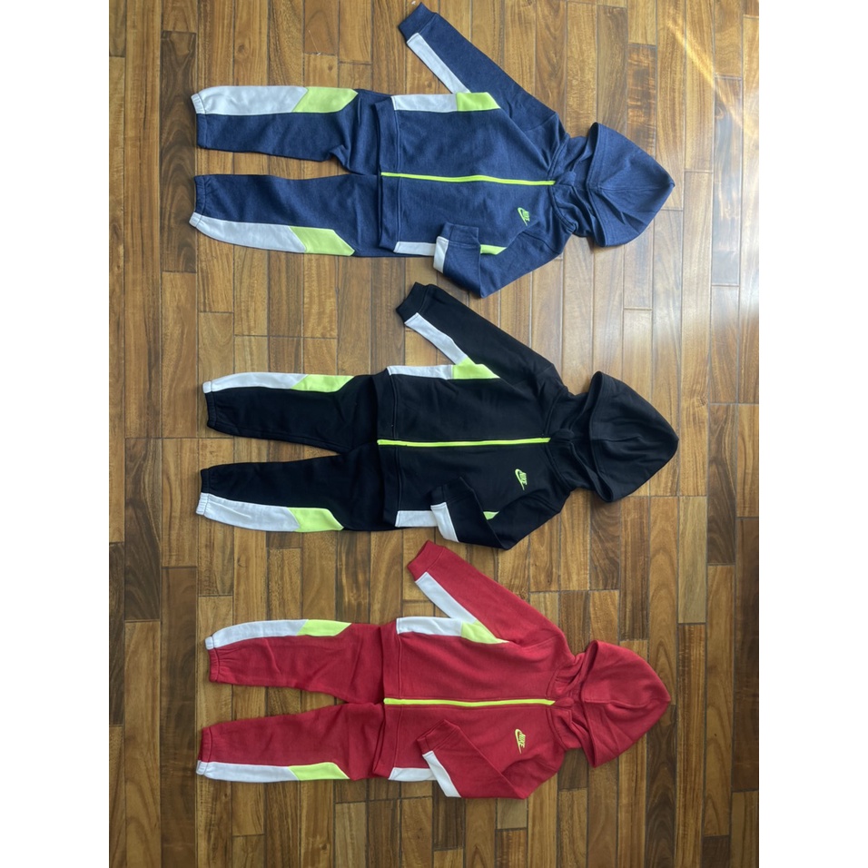 Bộ Thể Thao Bé Trai, Bộ Kéo Khóa NIKE Da Cá Cao Cấp, Made In Cambodia Size 4Y-10Y
